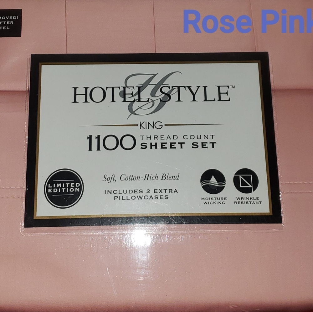 King Pink Rose 1100 Hotel Style Sheet Set